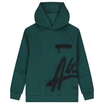 Boys Green Hooded Top