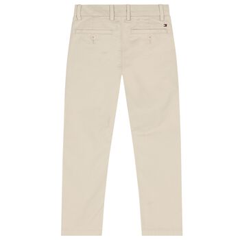 Boys Beige Logo Trousers