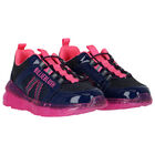 Girls Navy Blue & Pink Logo Trainers&Acirc;&nbsp;, 1, hi-res