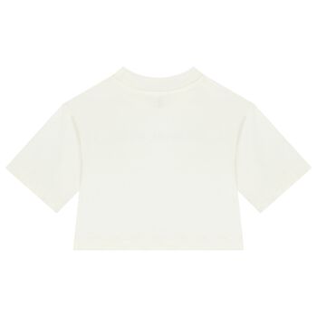 Girls White & Gold Logo T-Shirt