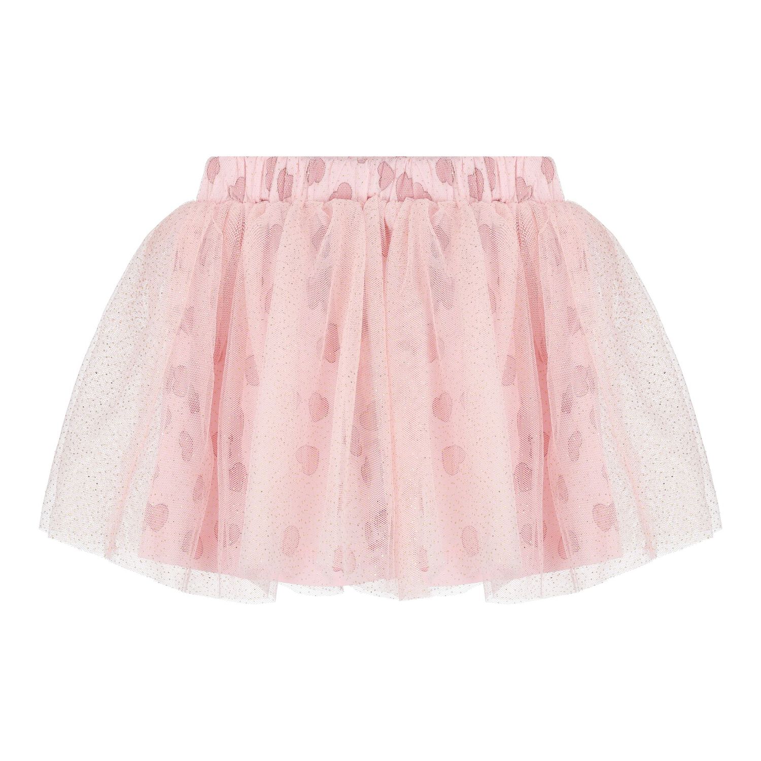 Baby Girls White & Pink Tulle Skirt Set, 2, hi-res