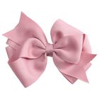 Girls Pink Bow Hairclip, 3, hi-res