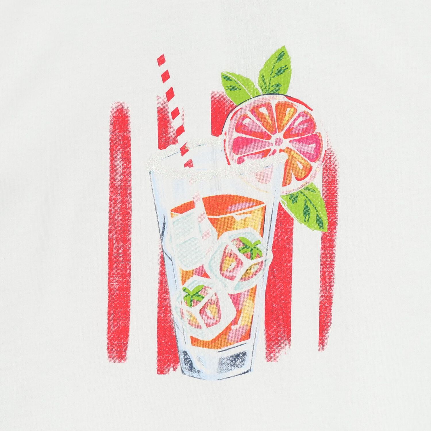 Girls White & Red Shorts Set, 1, hi-res