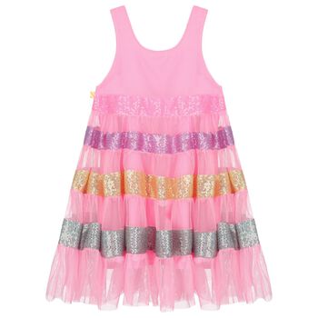 Girls Pink Tulle Sequin Dress