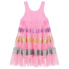 Girls Pink Tulle Sequin Dress, 1, hi-res