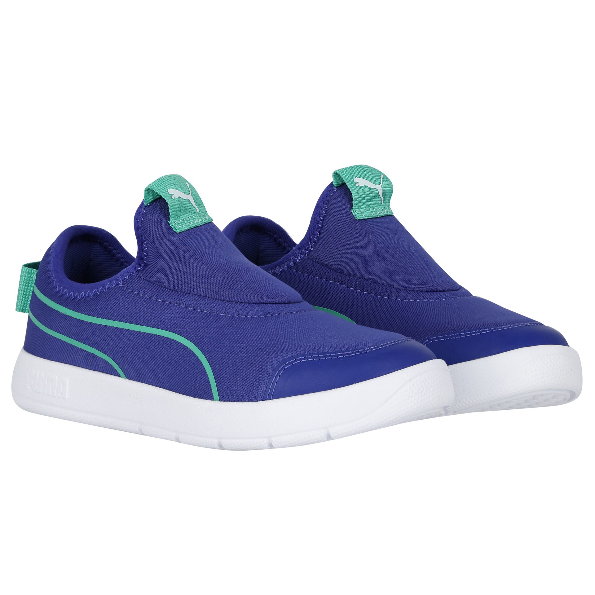 Puma Boys Blue Courtflex v3 Slip On Trainers Junior Couture UK