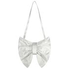 Girls Silver Bow Handbag, 2, hi-res