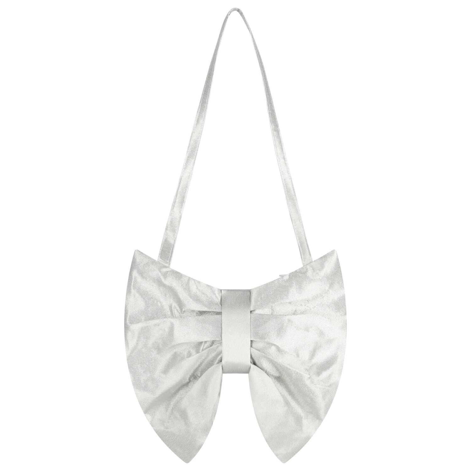 Girls Silver Bow Handbag, 2, hi-res