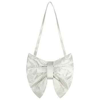 Girls Silver Bow Handbag
