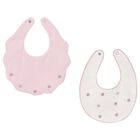 Baby Girls Ivory & Pink Bibs ( 2-Pack ) , 1, hi-res