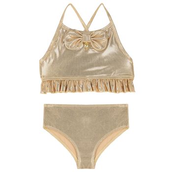 Girls Gold Bow Bikini