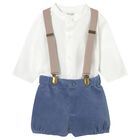 Baby Boys White & Blue Shorts Set, 2, hi-res