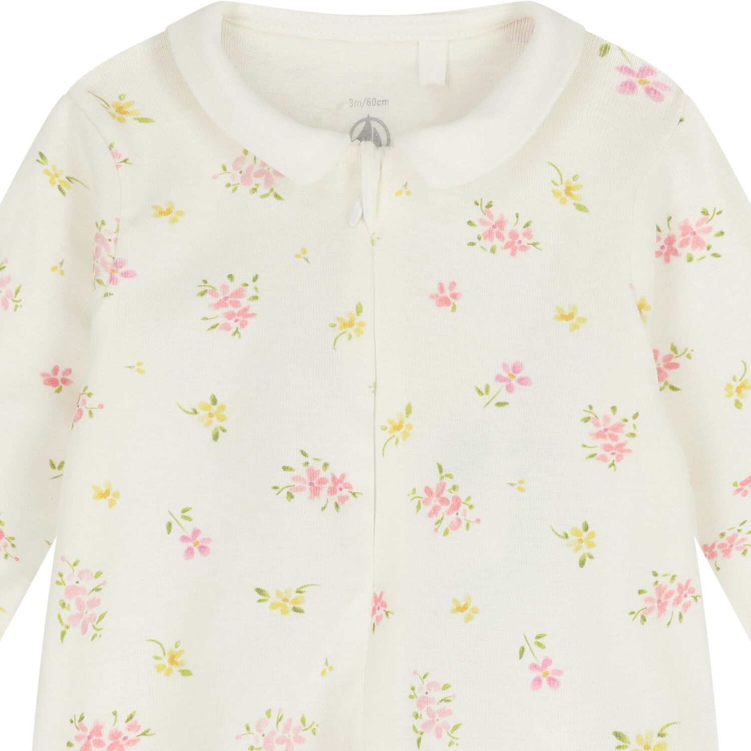 Baby Girls Ivory Floral Babygrow, 1, hi-res