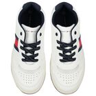 Boys White Logo Trainers, 1, hi-res
