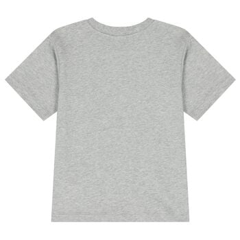 Grey Teddy Bear Logo Long Sleeve Top