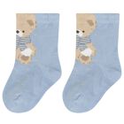 Baby Boys Blue & Ivory Socks ( 4 Pack ), 2, hi-res