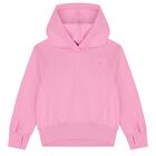 Girls Pink Logo Hooded Top, 1, hi-res