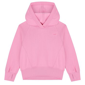 Girls Pink Logo Hooded Top