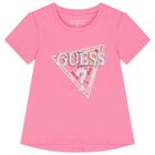 Girls Pink Logo T-Shirt, 3, hi-res