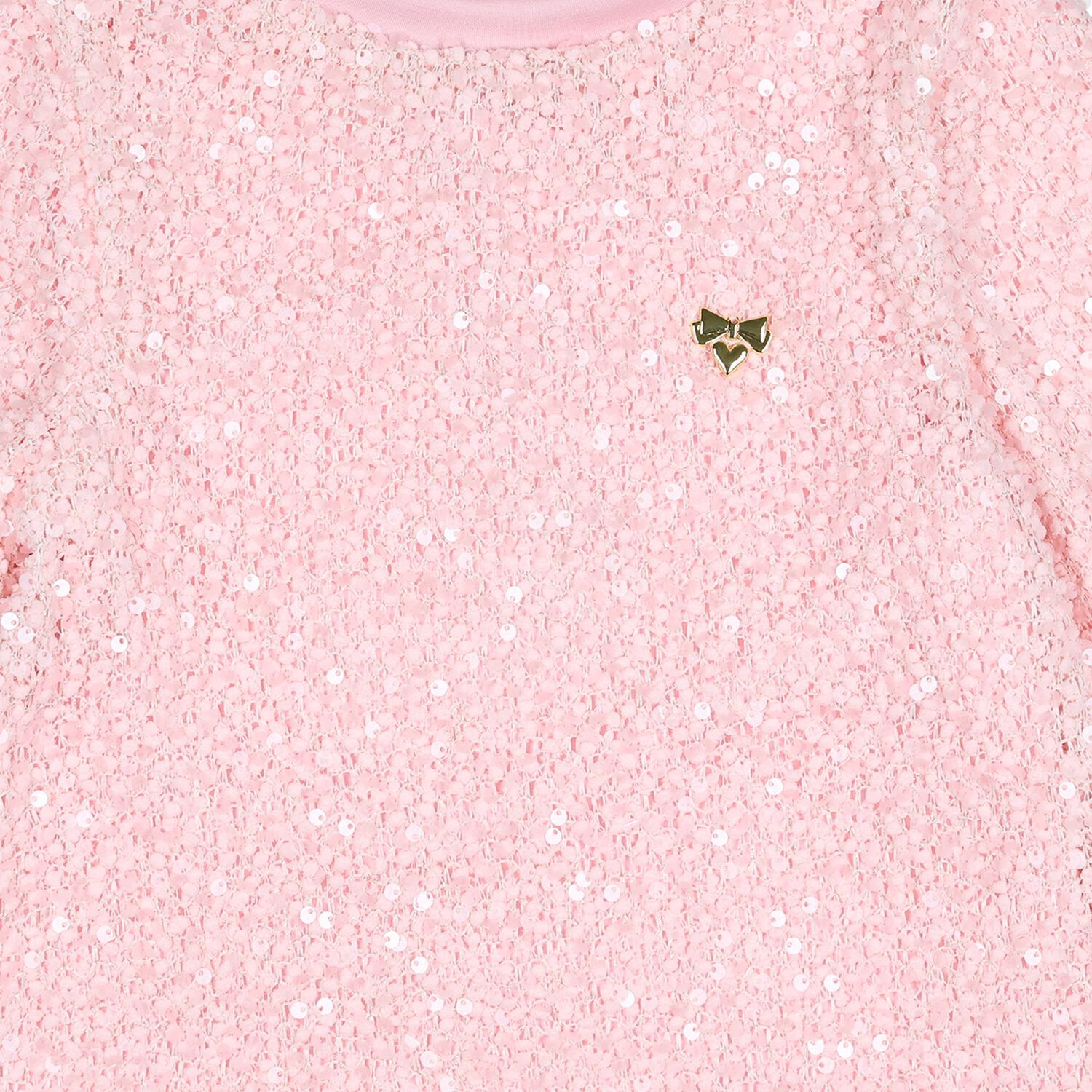 Girls Pink Sequin Embellished Jeanette Dress, 1, hi-res