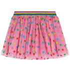 Girls Pink Tulle Heart Skirt, 1, hi-res
