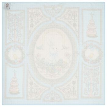 Blue & Pink Spring Bunny Swaddle Carr&eacute; Baby Blanket