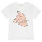 Girls Ivory Horse T-Shirt, 1, hi-res