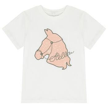 Girls Ivory Horse T-Shirt