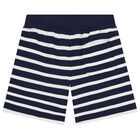 Boys Navy Blue & White Shorts, 1, hi-res
