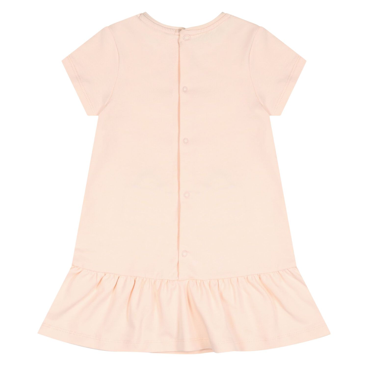 Younger Girls Pink Faux Fur Bag Logo Dress, 1, hi-res