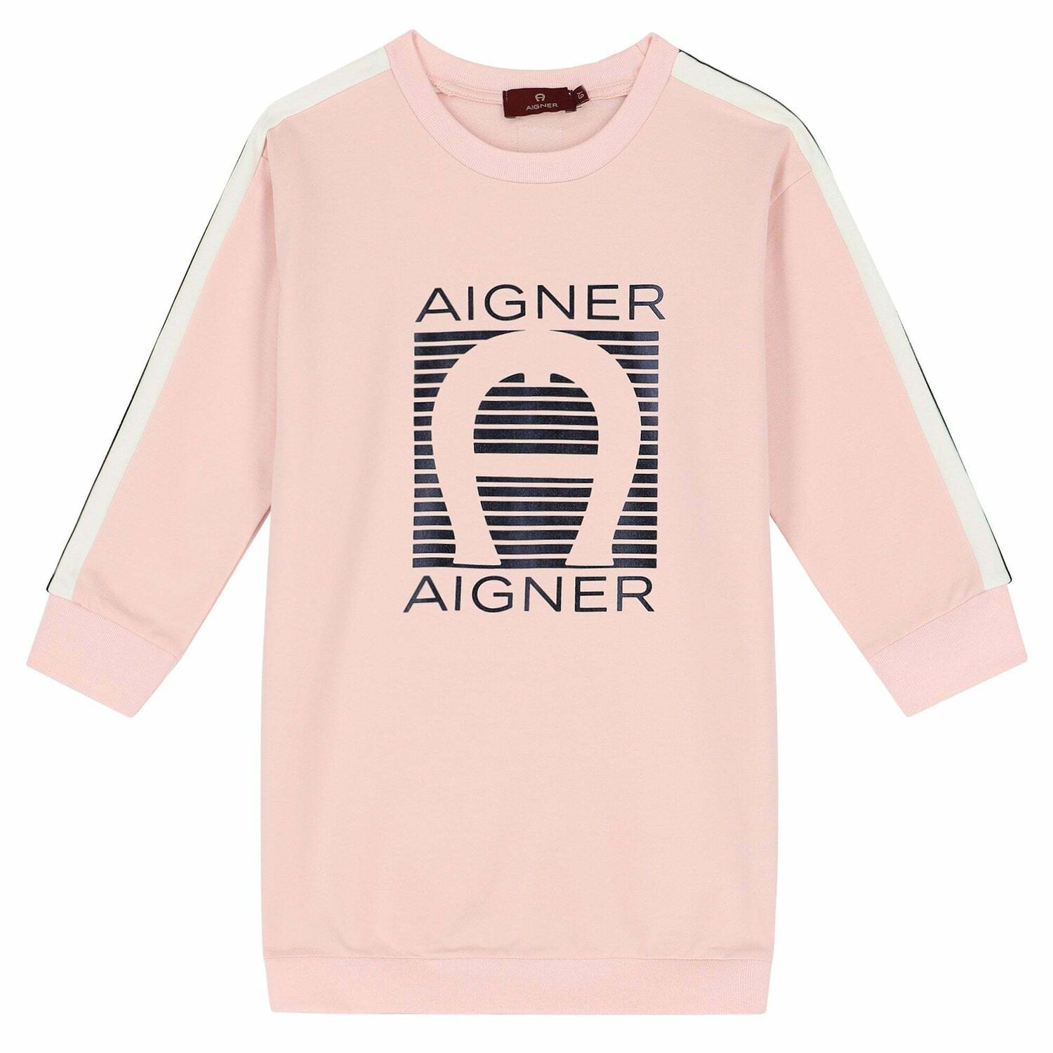 Girls Pink Logo Dress, 2, hi-res