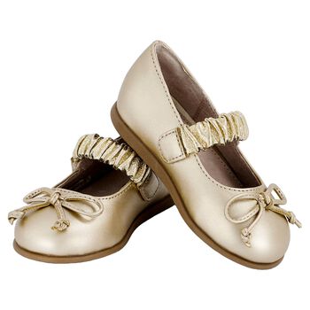 Younger Girls Rose Gold Bow Shoes