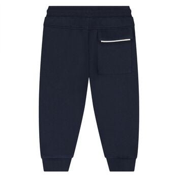 Younger Boys Navy Blue Logo Joggers