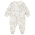 Ivory & Beige Geo Map Babygrow Gift Set, 3, hi-res