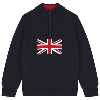 Boys Navy Blue Knitted Sweatshirt