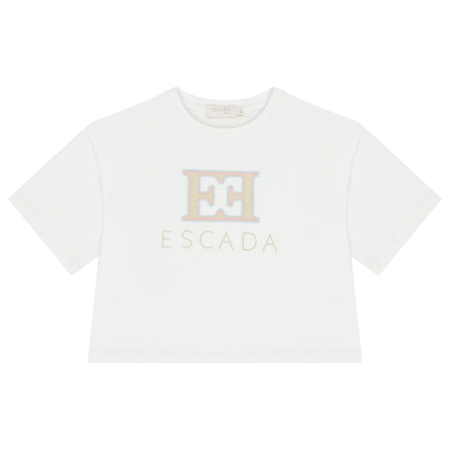 Girls White Logo T-Shirt, 1, hi-res