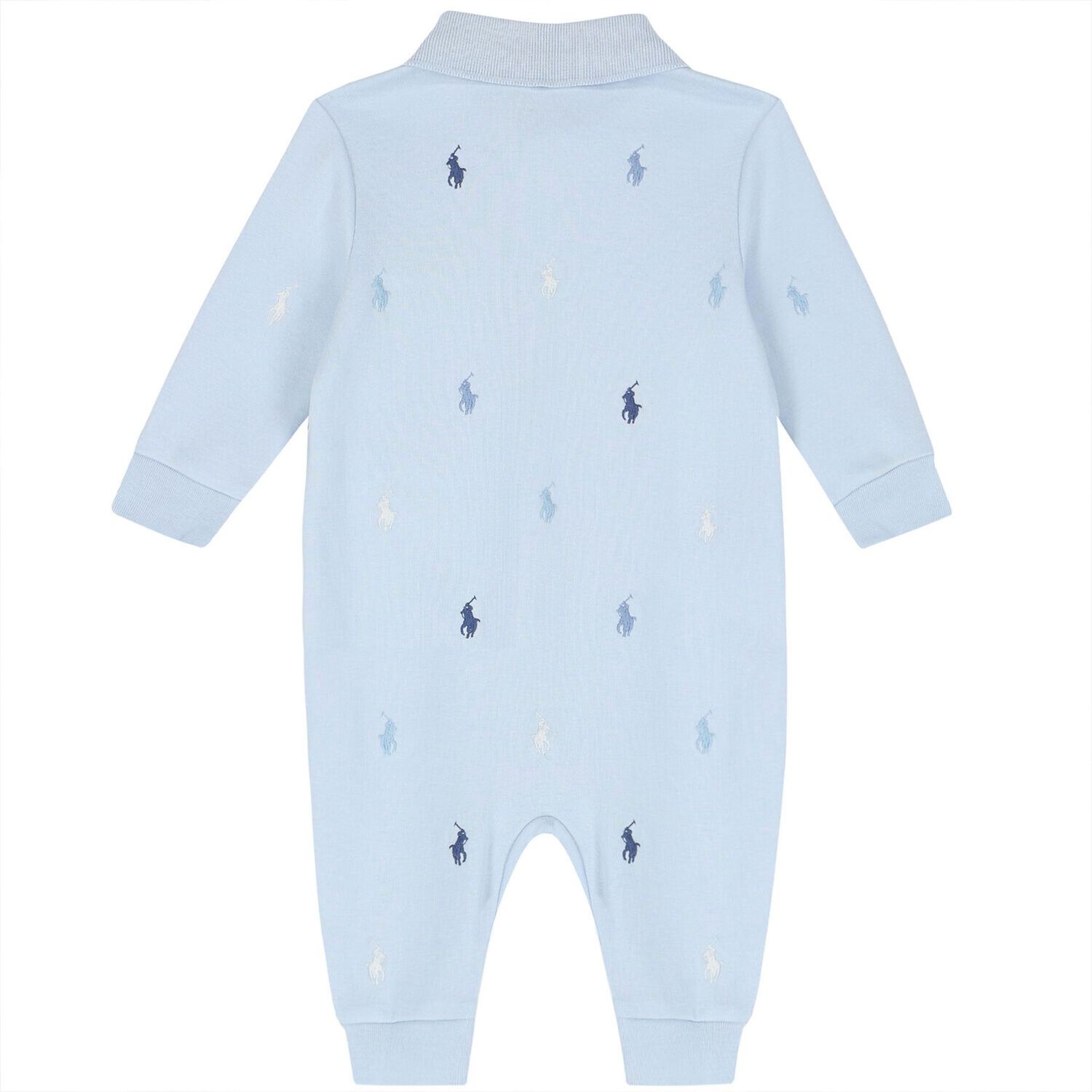 Baby Boys Blue Logo Romper, 1, hi-res
