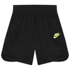 Boys Black Logo Shorts, 1, hi-res
