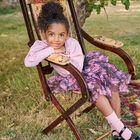 Girls Black & Pink Rose Tulle Skirt, 1, hi-res