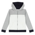Boys White & Grey Logo Tracksuit, 1, hi-res