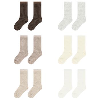 Beige & Ivory Baby Socks (6 Pack)