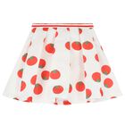 Girls Red & White Skirt Set, 1, hi-res