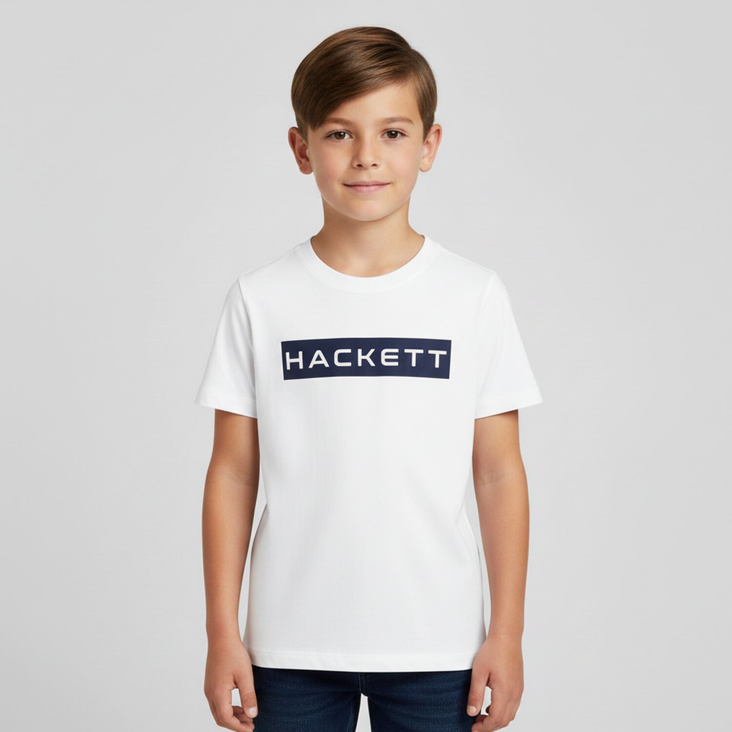 Boys White Logo T-Shirt, 2, hi-res image number null