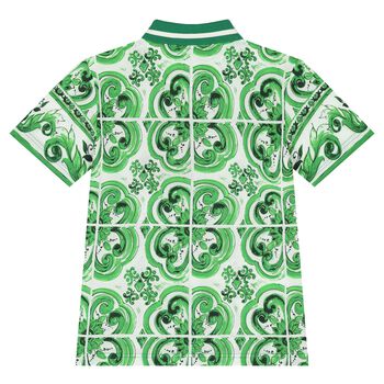 Boys Green & White Majolica Polo Shirt