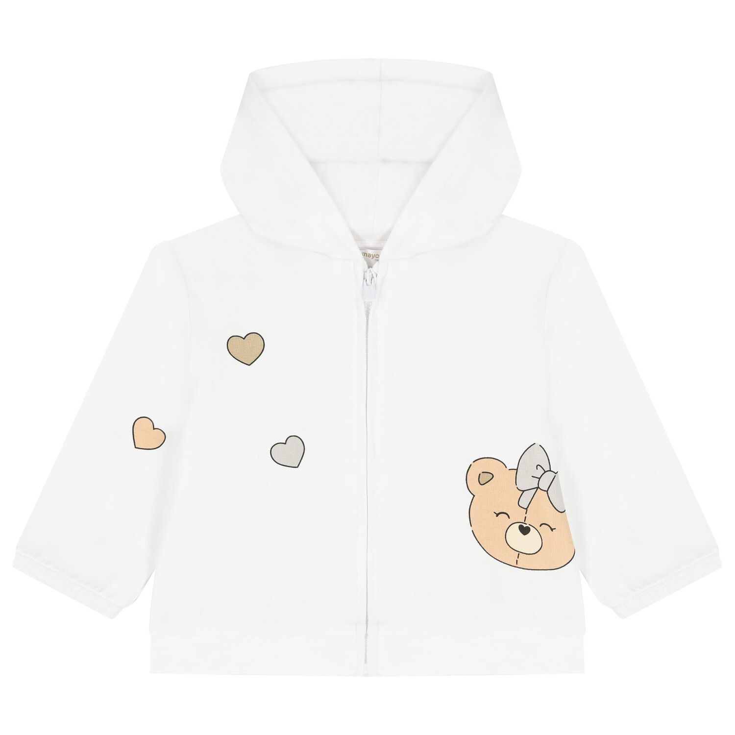 Baby Girls White & Beige Tracksuit Set, 1, hi-res