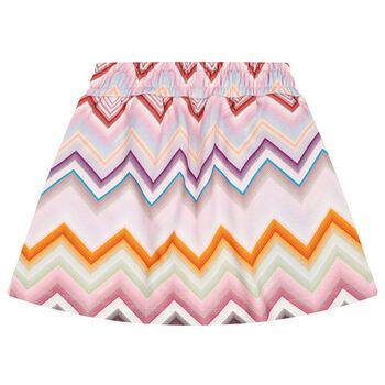 Girls Pink Zig Zag Skirt