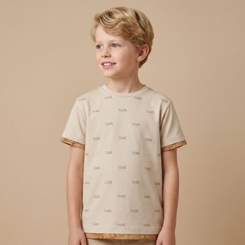 Boys Beige Logo T-Shirt