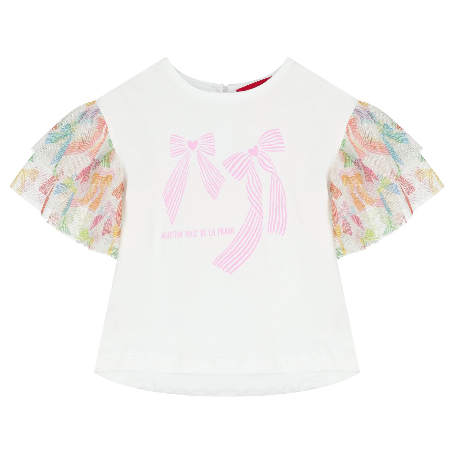 Girls White Bow Skirt Set, 1, hi-res