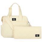 Beige Logo Baby Changing Bag, 1, hi-res