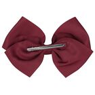 Girls Burgundy Bow Hairclip, 1, hi-res